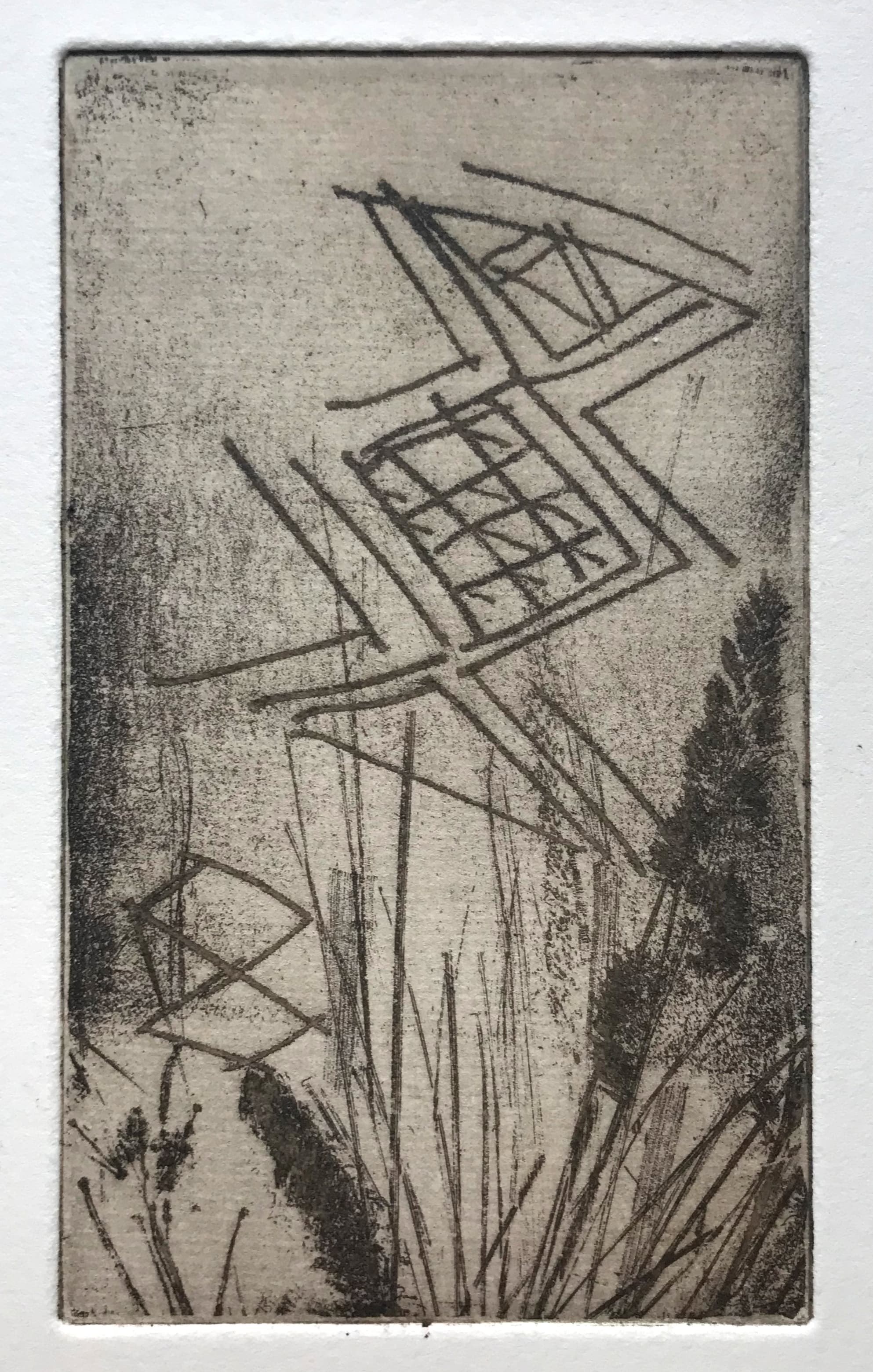 Botanical chevron etching