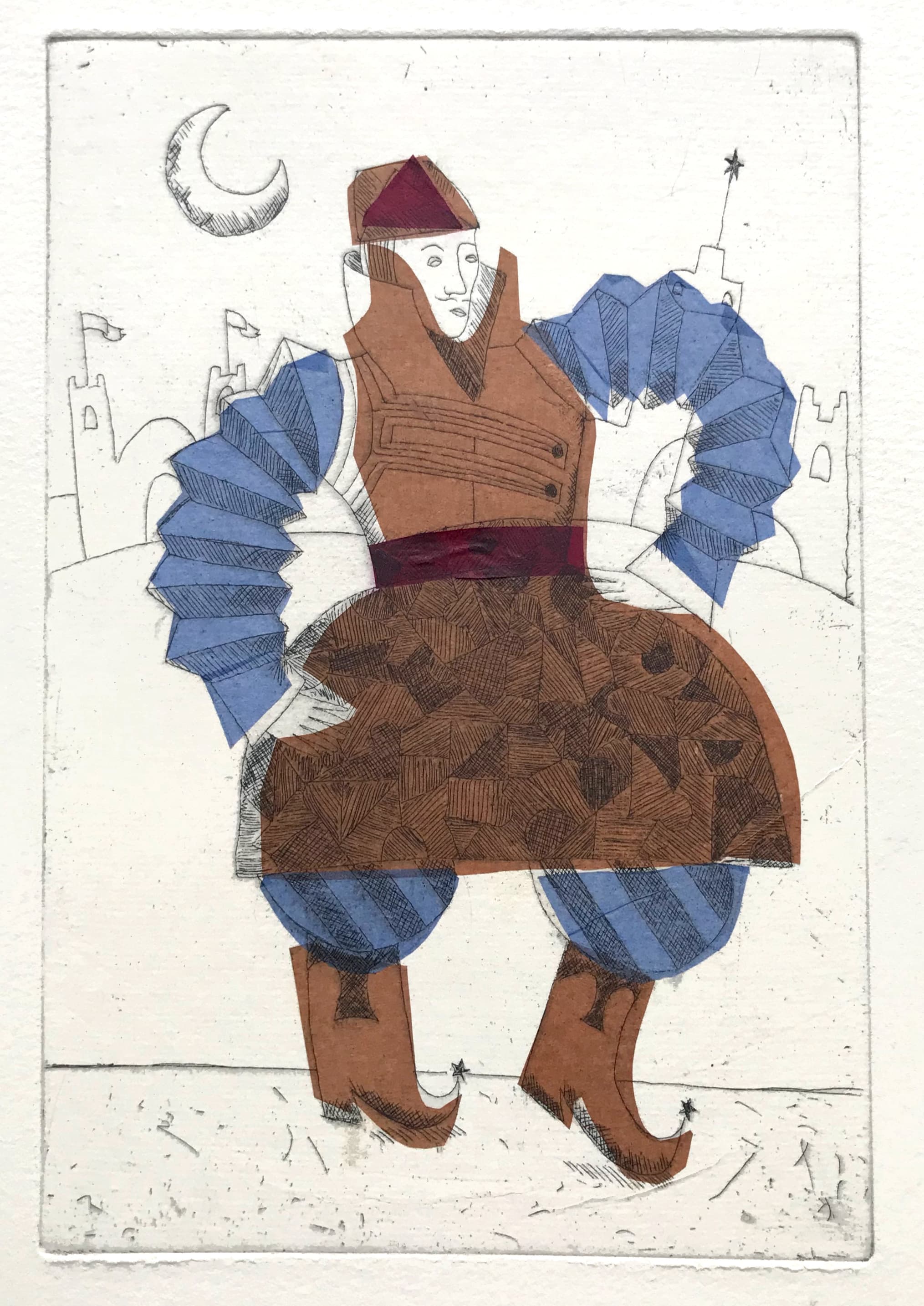 Etching with chine colle