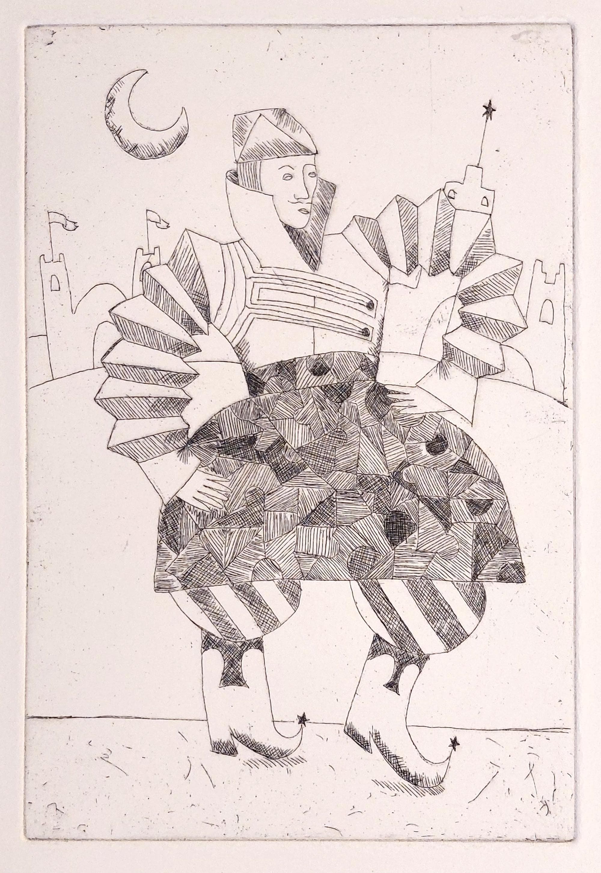 Etching of a warrior