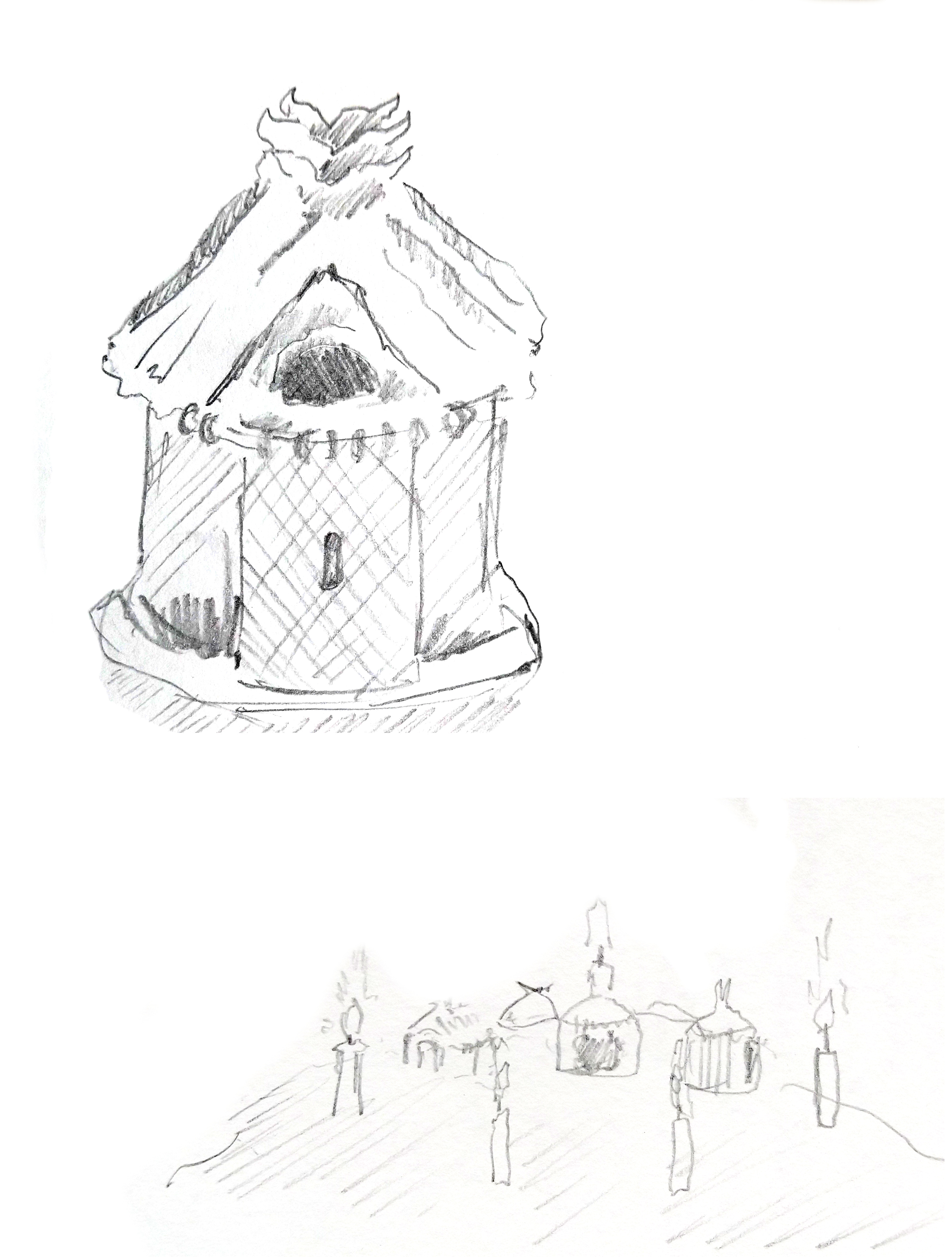 Sketch of house urn